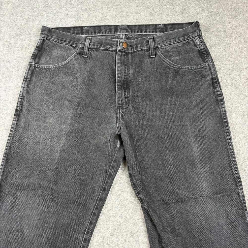 Rustler Jeans Mens 38x29 Black Denim Faded Straight Leg Workwear‎ Regular Fit